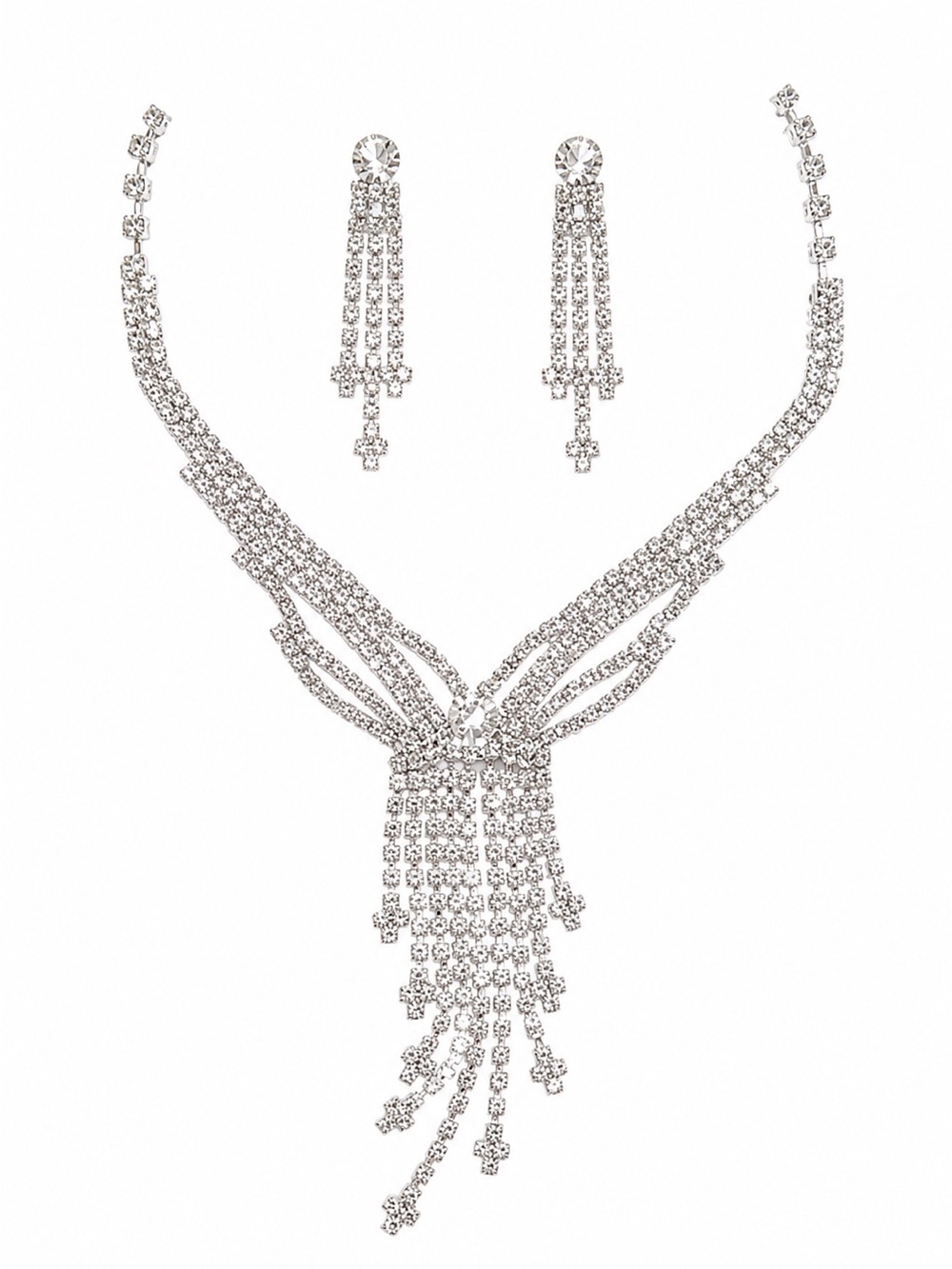 Necklace & Earring Set Rhinestone NWT